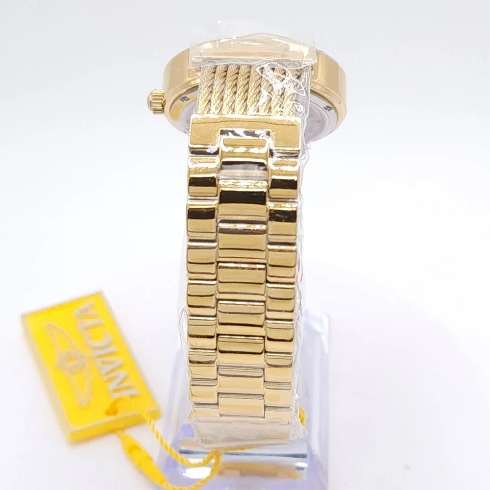 Invicta Angel Eterna 28918 Womens Watch Gold Crystal Bezel 36mm Quartz NEW